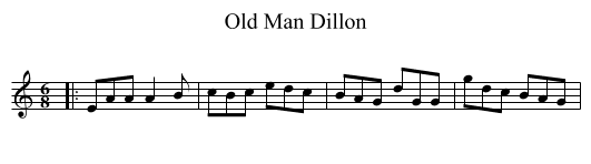 Old Man Dillon - staff notation