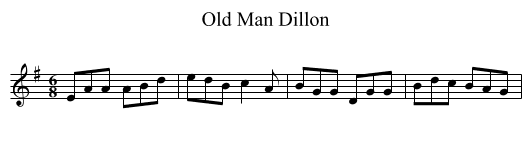 Old Man Dillon - staff notation