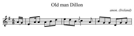 Old man Dillon - staff notation
