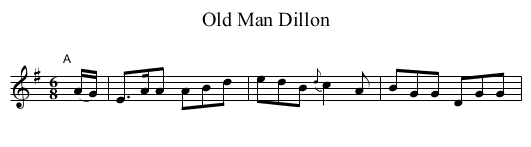 Old Man Dillon - staff notation
