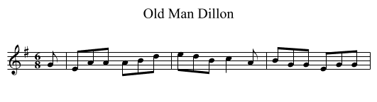 Old Man Dillon - staff notation