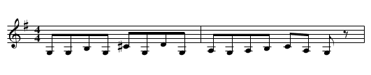 Old Man, Old Woman and Children - staff notation