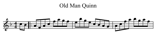 Old Man Quinn - staff notation
