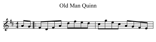 Old Man Quinn - staff notation