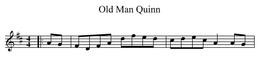 Old Man Quinn - staff notation