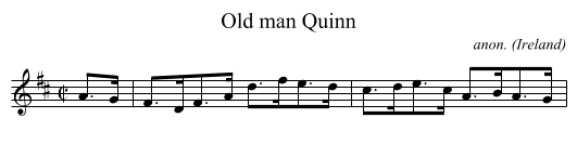 Old man Quinn - staff notation