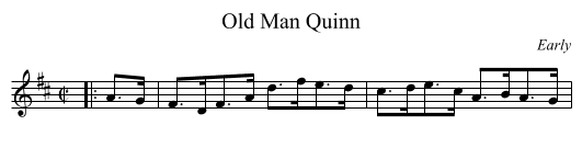 Old Man Quinn - staff notation