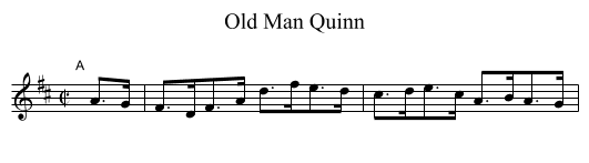Old Man Quinn - staff notation