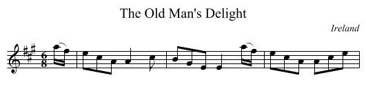 Old Man's Delight, The  - staff notation