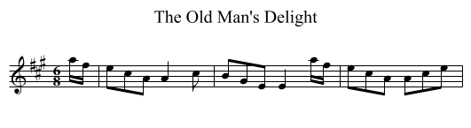 Old Man's Delight, The - staff notation