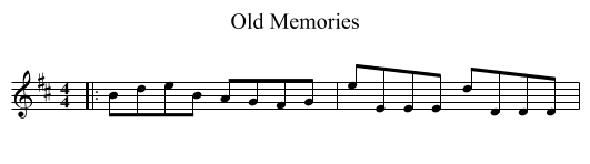 Old Memories - staff notation
