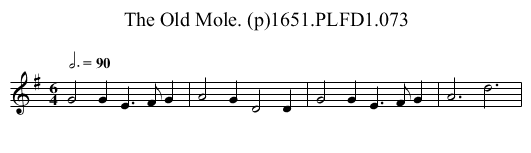 Old Mole. (p)1651.PLFD1.073, The - staff notation