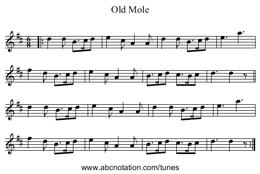 Old Mole - staff notation