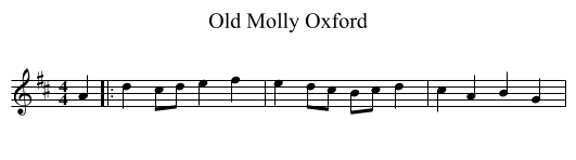 Old Molly Oxford - staff notation