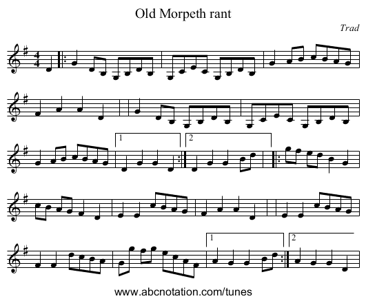 Old Morpeth rant - staff notation