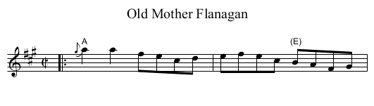Old Mother Flanagan - staff notation