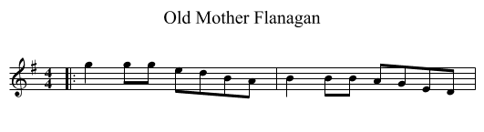 Old Mother Flanagan - staff notation