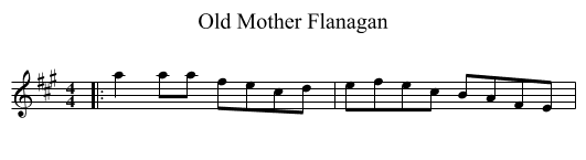 Old Mother Flanagan - staff notation