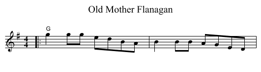 Old Mother Flanagan - staff notation