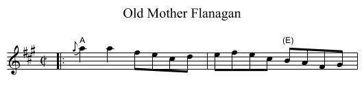 Old Mother Flanagan - staff notation