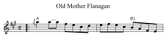Old Mother Flanagan - staff notation