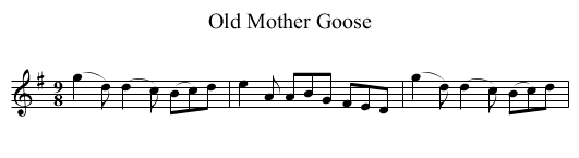 Old Mother Goose - staff notation