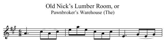 Old Nick’s Lumber Room, or - staff notation