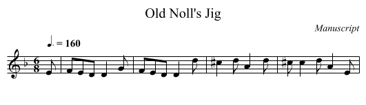 Old Noll's Jig - staff notation