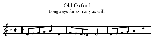 Old Oxford - staff notation
