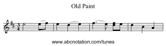 Old Paint - staff notation