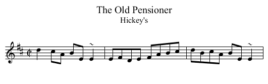 Old Pensioner, The - staff notation