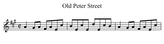 Old Peter Street - staff notation