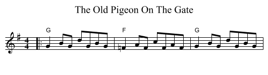 Old Pigeon On The Gate, The  - staff notation