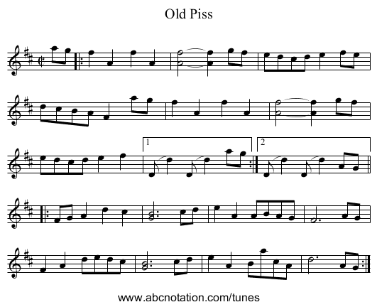 Old Piss - staff notation