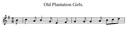 Old Plantation Girls. - staff notation