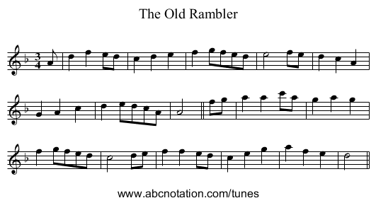 Old Rambler, The - staff notation