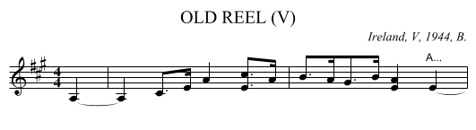 OLD REEL (V) - staff notation