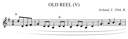 OLD REEL (V) - staff notation