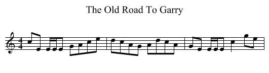 Old Road To Garry, The  - staff notation