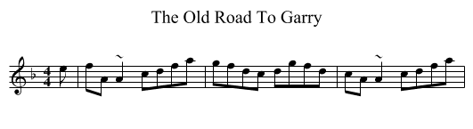 Old Road To Garry, The  - staff notation
