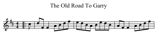 Old Road To Garry, The  - staff notation