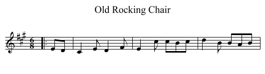 Old Rocking Chair - staff notation
