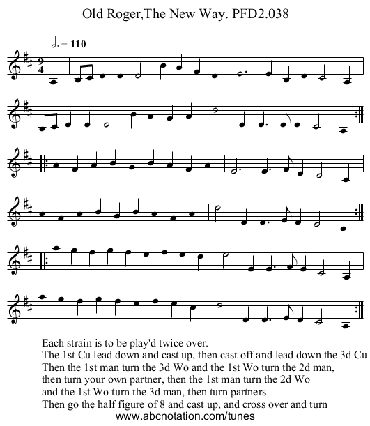 Old Roger,The New Way. PFD2.038 - staff notation