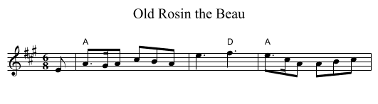 Old Rosin the Beau - staff notation