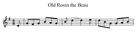 Old Rosin the Beau - staff notation