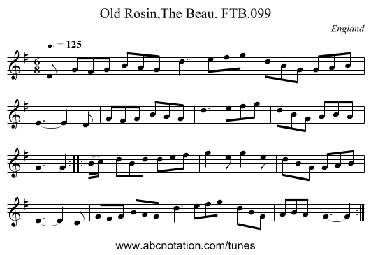 Old Rosin,The Beau. FTB.099 - staff notation