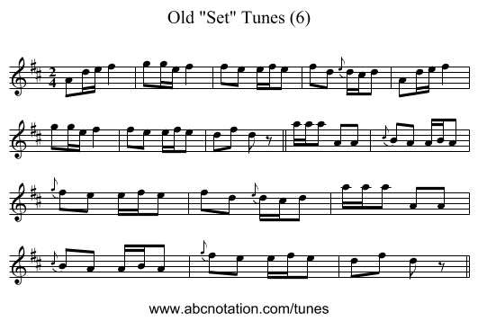 Old Set Tunes (6) - staff notation