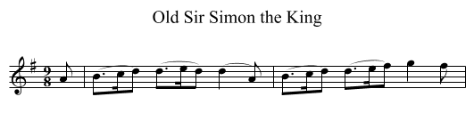 Old Sir Simon the King - staff notation