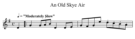 Old Skye Air, An - staff notation