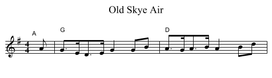Old Skye Air - staff notation